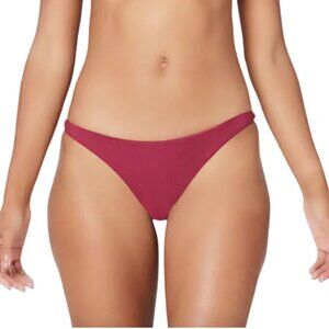 NWT l*space Camacho Pointelle Rib Bikini Bottom in Cabernet Sz. L